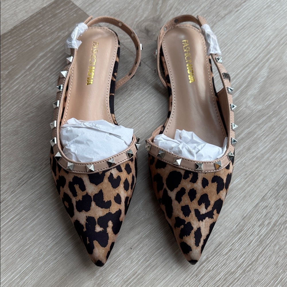 Odina Studded Leopard Print Flats NEW 🏷️ - Picture 5 of 9